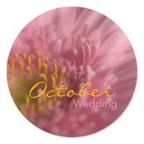 Pink Gerbera • October Wedding Sticker by SabineStGreetings Pink Gerbera • October Wedding Sticker
