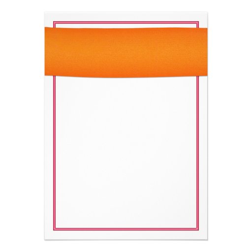 Pink Gerbera Orange Ribbon Graduation Invitation