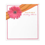 Pink Gerbera Orange Ribbon Personalized Notepad