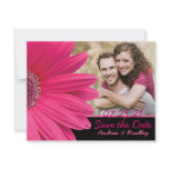 Pink Gerbera Photo Save the Date Card Invite