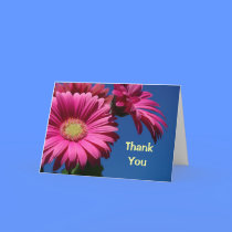Pink Gerbera Thank You Card
