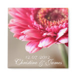 Pink gerbera  wedding magnet magnets