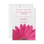 Pink Gerbera Wedding Reply Card Personalized Invitation