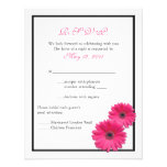Pink Gerbera with Black Border Response Card Announcement