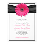 Pink Gerbera with Black Ribbon Invitation