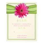 Pink Gerbera with Green Ribbon Response Card Announcement