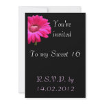 Pink Gerbera with Heart - Sweet 16 invitations