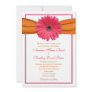 Pink Gerbera with Orange Ribbon Wedding Invitation