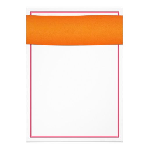 Pink Gerbera with Orange Ribbon Wedding Invitation
