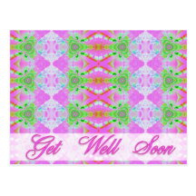 pink get well soon post card