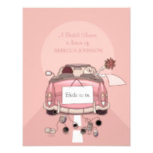 Pink Getaway Car - Bridal Shower invitation