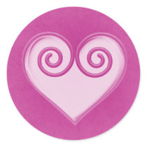 Pink Ghost Heart Sticker