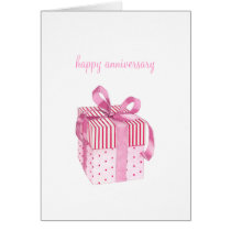 Pink Gift Anniversary Card cards