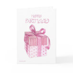 Pink Gift Birthday Card