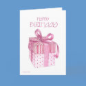 Pink Gift Birthday Card by floatinglemons Pink Gift Birthday Card