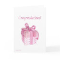 Pink Gift Congratulations Card