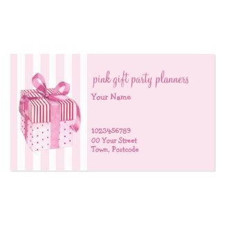 Pink GIft stripes Business Card profilecard