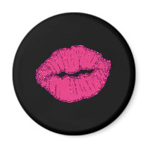 pink giltter lips magnets
