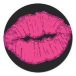 pink giltter lips stickers