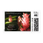 Pink Ginger Exotic Flowers Wedding Stamps stamp