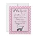 Pink Gingham Baby Shower Invitations