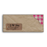 pink gingham Business Envelope