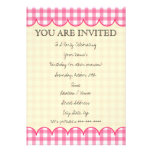Pink Gingham Invitation