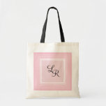 Pink Gingham & Monogram Tote Bags