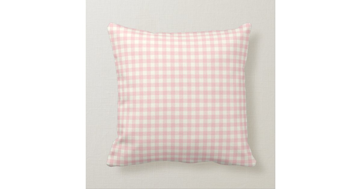 Pink Gingham Pattern Throw Pillow Zazzle