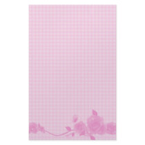Pink Gingham Rose Stationery