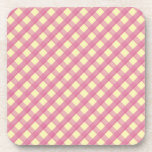 Pink Gingham Vintage Pattern Coaster