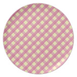 Pink Gingham Vintage Pattern Plates