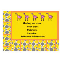 Pink giraffe invitations