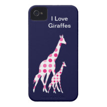 Pink Giraffe iPhone 4 Cases