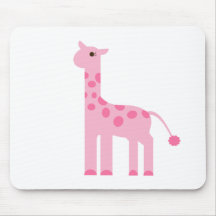 Pink Giraffe Mouse Pad