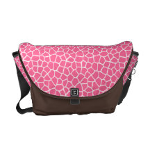 Pink Giraffe Pattern Messenger Bag