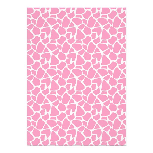 Pink Giraffe Print Baby Shower Invitation