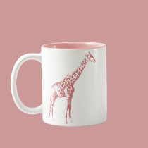 Pink Giraffe Sketch mugs