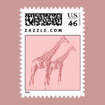 Pink Giraffe Sketch stamps