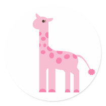 Pink Giraffe Stickers