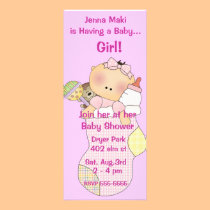 Pink Girl Baby Shower Party Invitations invitations