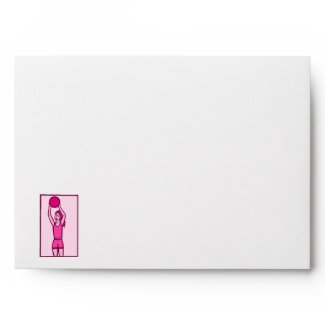 Pink girl basketball envelopes