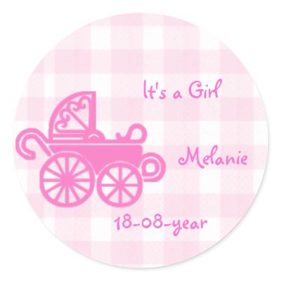 pink girl - pram sticker Zazzle_sticker pink girl - pram sticker Zazzle_sticker