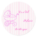 pink girl stroller stickers