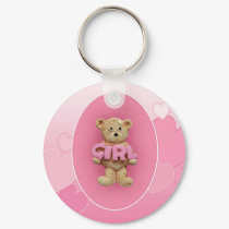 Pink Girl Teddy Bear keychains