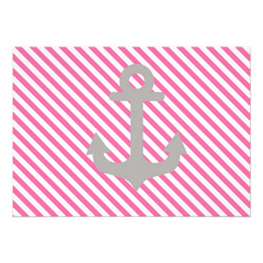 Pink Girl's Nautical Birthday Party Invitation
