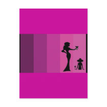 Pink Girl's Silhouette Postcard