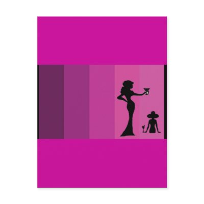 Pink Girl's Silhouette Postcard by SMDesigns