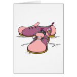 pink girly bowling shoes graphic greeting card