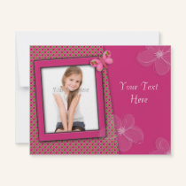 Pink Girly Photo Card invitations